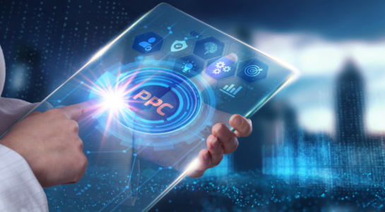 Business, Technology, Internet and network concept. PPC Pay per click payment. Technology digital marketing.